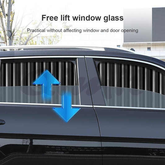 Car Window Shades - 4 Pcs Car Privacy Curtains - 100% Block Light Car Window Covers - Magnetic Side Window Sun Shade