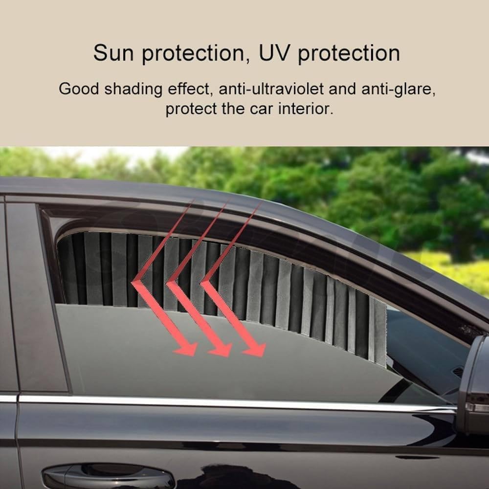 Car Window Shades - 4 Pcs Car Privacy Curtains - 100% Block Light Car Window Covers - Magnetic Side Window Sun Shade