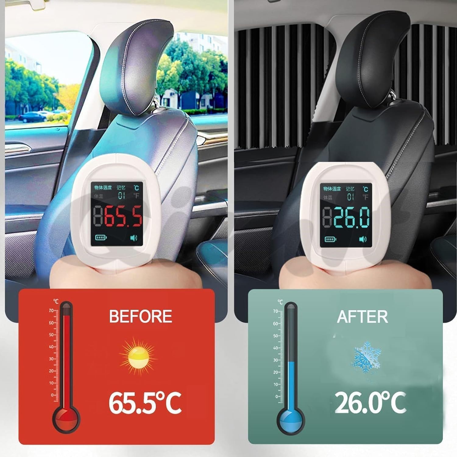 Car Window Shades - 4 Pcs Car Privacy Curtains - 100% Block Light Car Window Covers - Magnetic Side Window Sun Shade