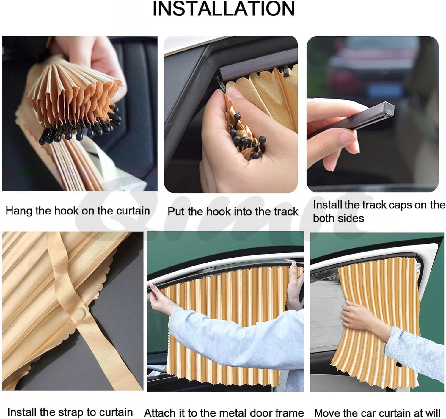 Car Window Shades - 4 Pcs Car Privacy Curtains - 100% Block Light Car Window Covers - Magnetic Side Window Sun Shade